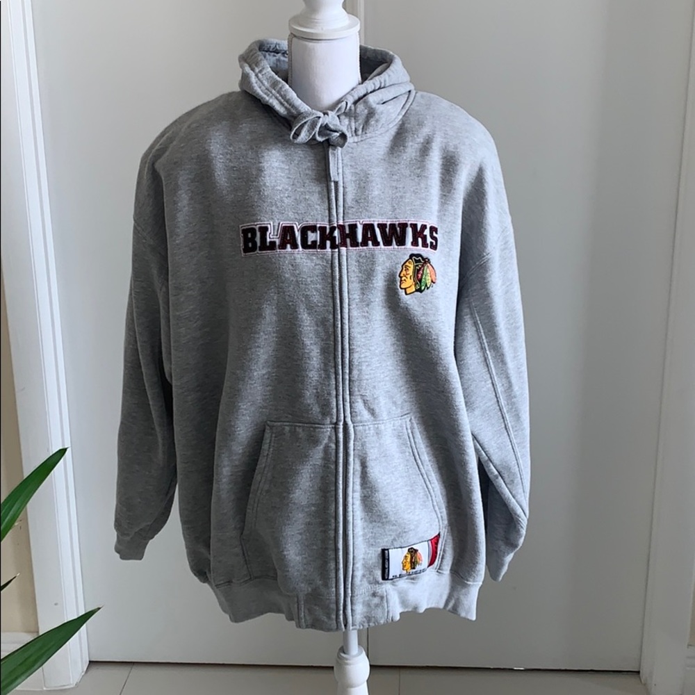 Blackhawks Hockey Zip-Up Hoodie Sweater Jacket